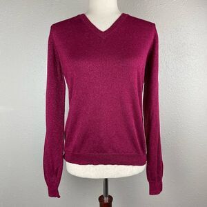 PBX Basics V-Neck Long Sleeve Top Size M EUC
